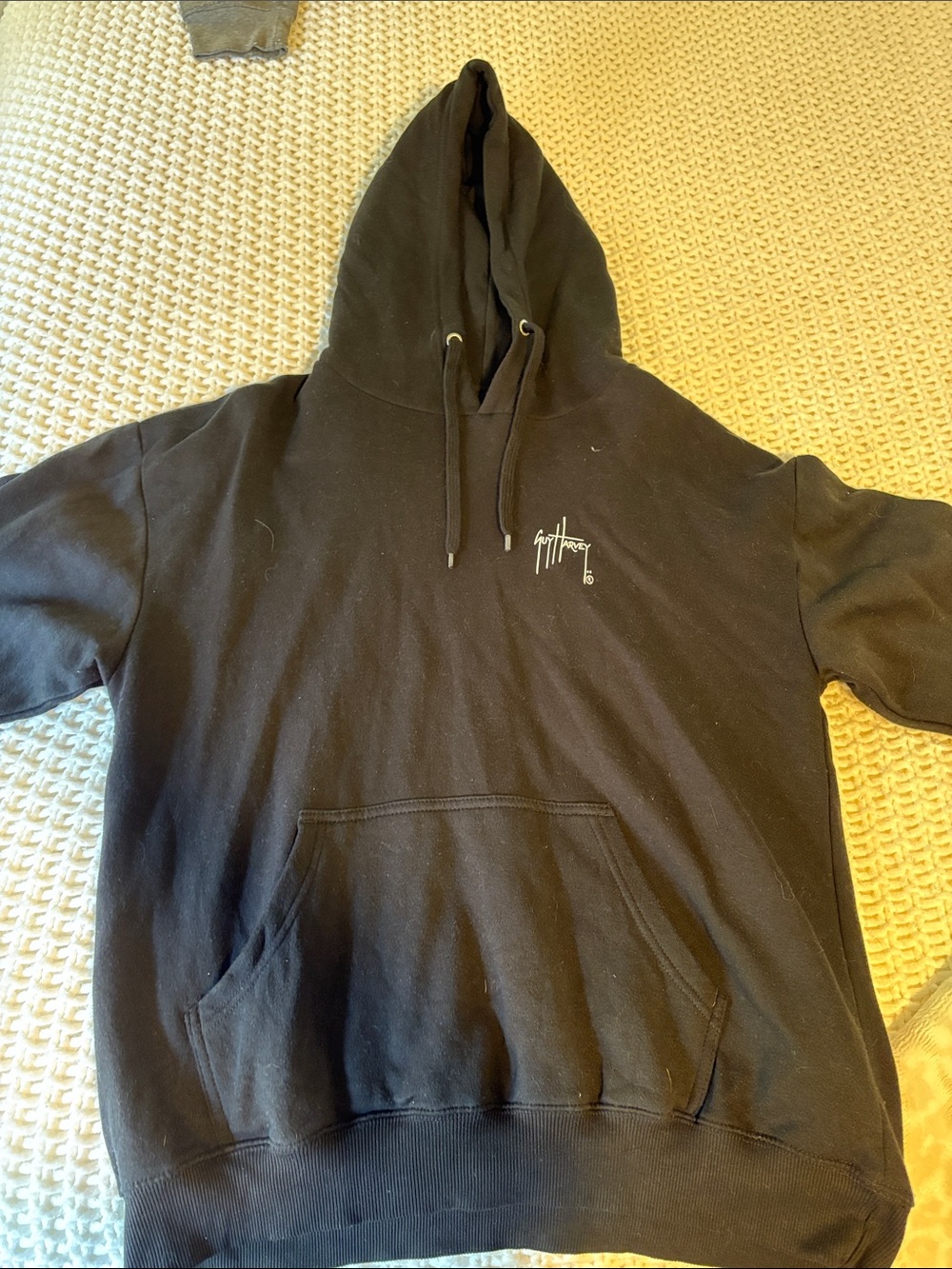 Guy Harvey Black Pullover Hoodie with Embroidered Logo